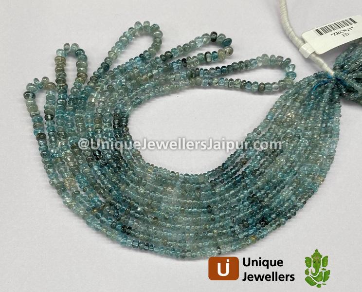 Blue Zircon Smooth Roundelle Beads